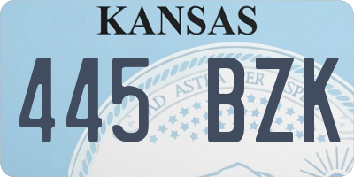 KS license plate 445BZK