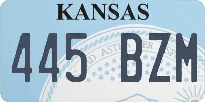 KS license plate 445BZM