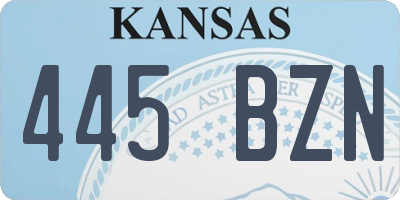 KS license plate 445BZN