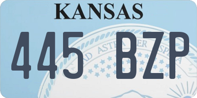 KS license plate 445BZP