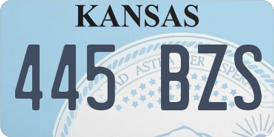 KS license plate 445BZS