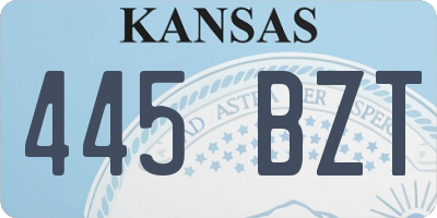 KS license plate 445BZT