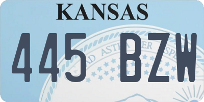 KS license plate 445BZW