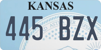 KS license plate 445BZX