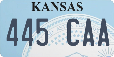 KS license plate 445CAA