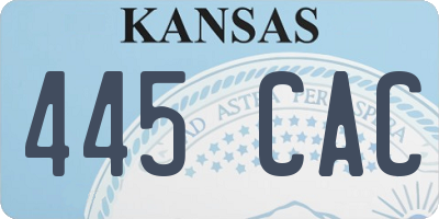 KS license plate 445CAC