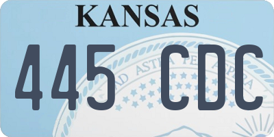 KS license plate 445CDC