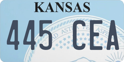 KS license plate 445CEA