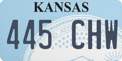 KS license plate 445CHW