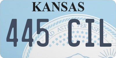 KS license plate 445CIL