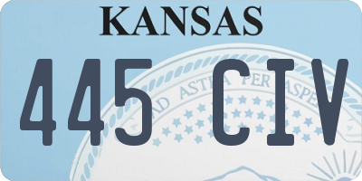 KS license plate 445CIV