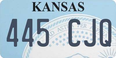 KS license plate 445CJQ