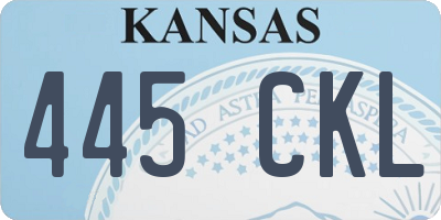 KS license plate 445CKL