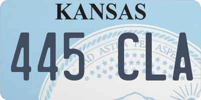 KS license plate 445CLA