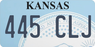 KS license plate 445CLJ