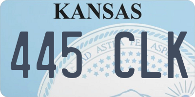 KS license plate 445CLK