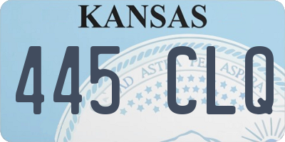 KS license plate 445CLQ