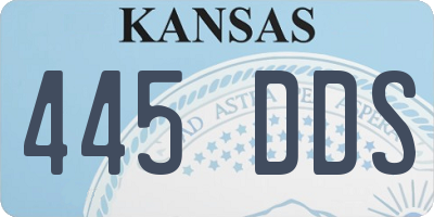 KS license plate 445DDS