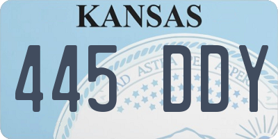 KS license plate 445DDY