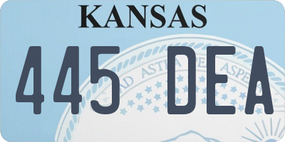 KS license plate 445DEA