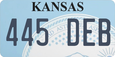 KS license plate 445DEB