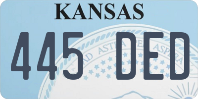 KS license plate 445DED