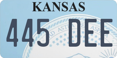 KS license plate 445DEE