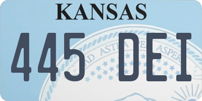 KS license plate 445DEI
