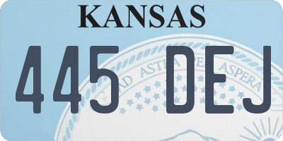 KS license plate 445DEJ