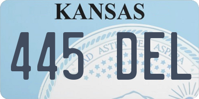 KS license plate 445DEL
