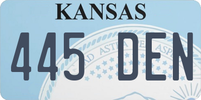 KS license plate 445DEN