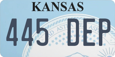 KS license plate 445DEP