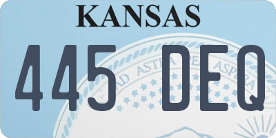 KS license plate 445DEQ