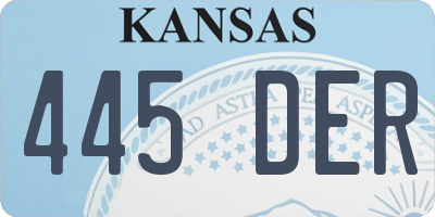 KS license plate 445DER