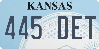 KS license plate 445DET