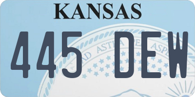 KS license plate 445DEW