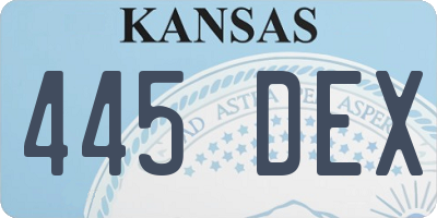 KS license plate 445DEX