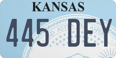 KS license plate 445DEY