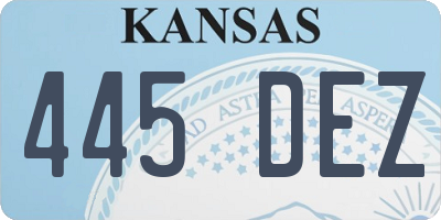 KS license plate 445DEZ