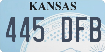 KS license plate 445DFB