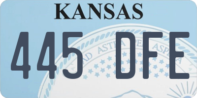 KS license plate 445DFE