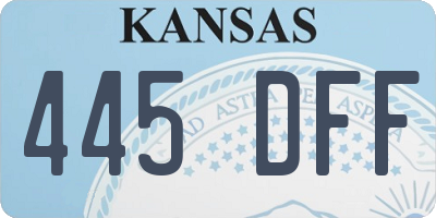 KS license plate 445DFF