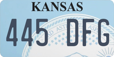 KS license plate 445DFG