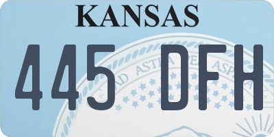 KS license plate 445DFH