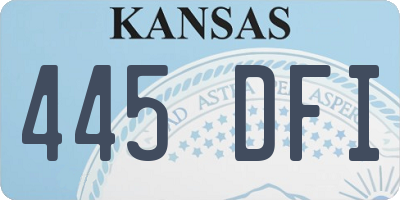 KS license plate 445DFI