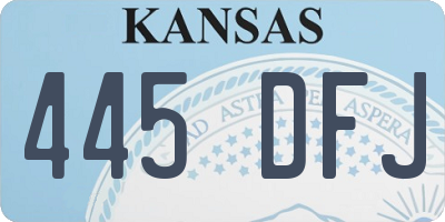 KS license plate 445DFJ