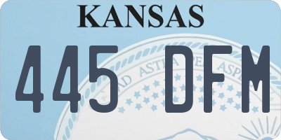 KS license plate 445DFM