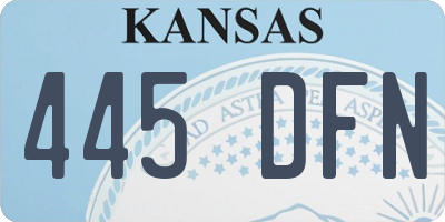 KS license plate 445DFN