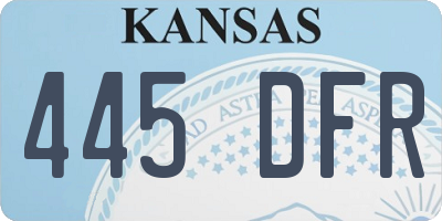 KS license plate 445DFR