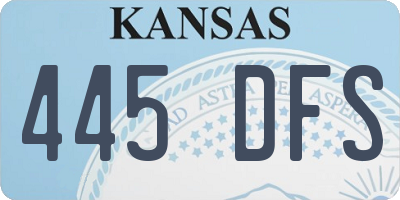 KS license plate 445DFS